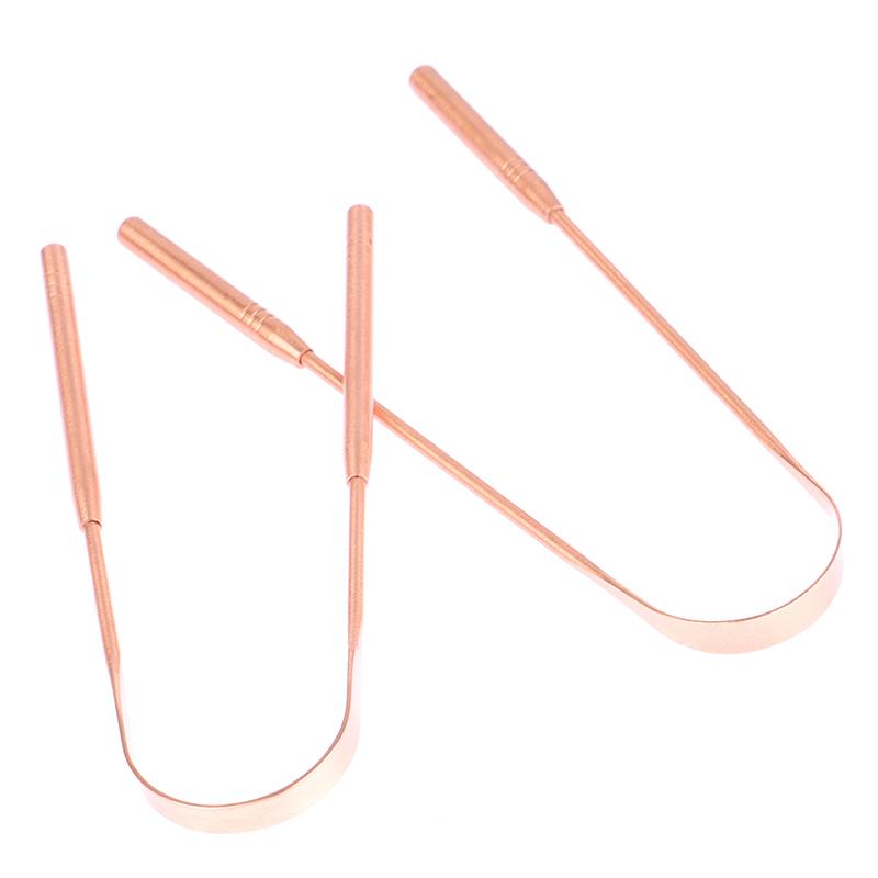 1PCS Copper Tongue Scraper Cleaner Scraper Toothbrush Dental Oral Care Hygiene Health Care Tool For Men Women