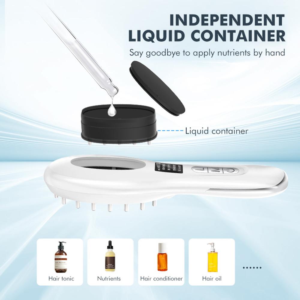 Portable Electric Head Massage Comb Infrared Hair Growth Comb Scalp Applicator Essential Oil Liquid Guide Comb Head Care Tools