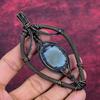 Tree Of Life Angelite Gemstone Pendant Rainbow Moonstone Pendant Copper Wire Wrapped Pendant