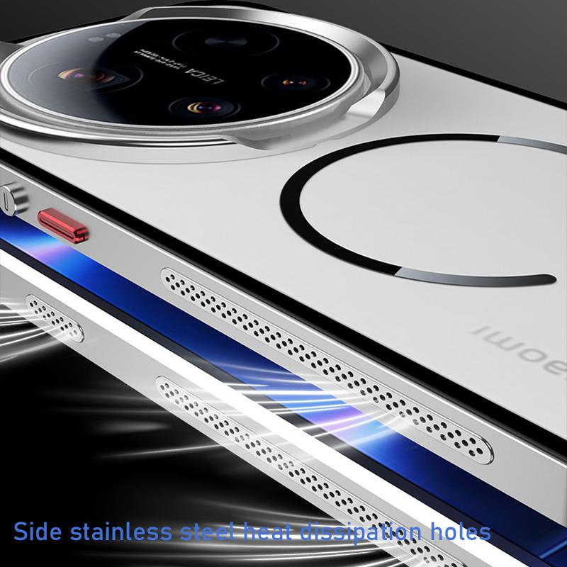 Case for Xiaomi 17 Ultra Case Thin Aluminum Alloy Metal Frame Transparent Magnetic Back Cover For MI 17 Ultra Case