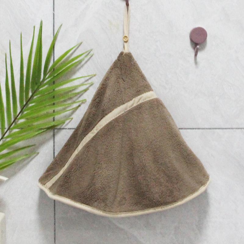 

Круглое симпатичное стильное полотенце для рук, мягкий коралловый бархат, суперабсорбирующий носовой платок для ванной, полотенца из полиэфирного волокна с петлями для подвешивания коричневый