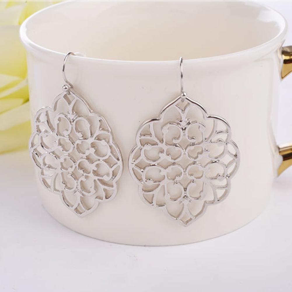 Women Chic Bohemian Style Wedding Party Openwork Earrings Fashion Jewelry Set