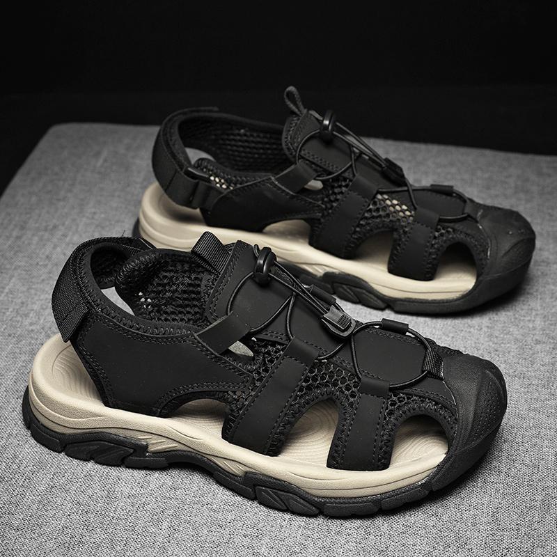 Fashion High Quality Casual Leather Shoes For Men British Style Classic Outdoor Antiskid Breathable Sandals Soft Bottom Walking Sneakers