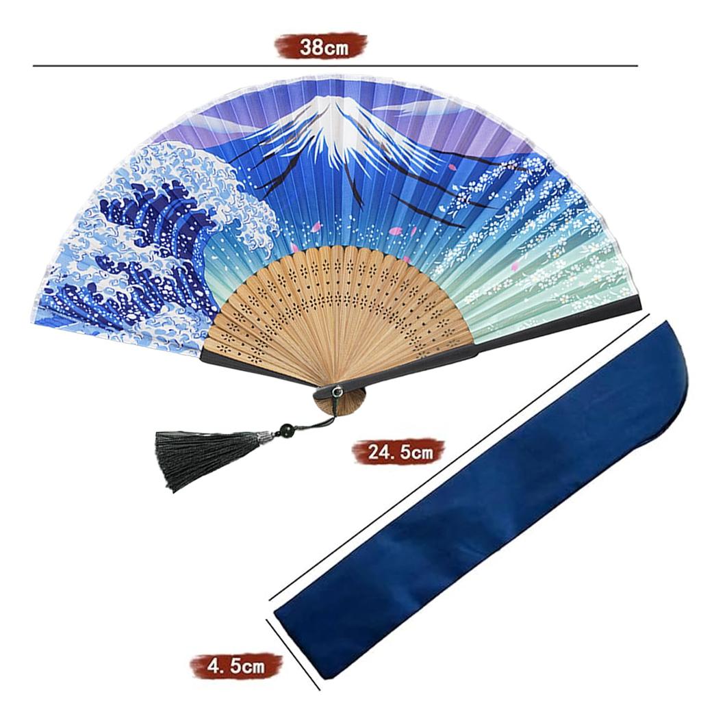 Silk Fan for Men and Lightweight Bamboo Bamboo Craft Japanese Accessory Fan [YINKE] Women, Frame, High-Quality Silk, Fan, Style, Stylish, Gentleman's