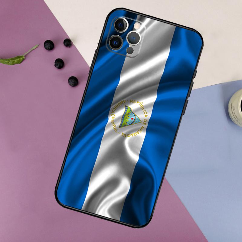 Nicaragua Flag Phone Case For iPhone 16 15 11 12 13 14 Pro Max 7 8 Plus XS Max X XR Silicone Back Cover