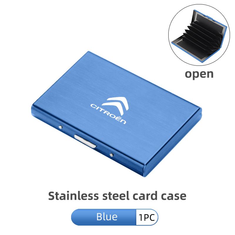 Car Logo Card Slot Stainless Steel Case Business Credit Holder For Citroen C4 C3 C5 C1 C2 C6 C4L DS3 DS4 Berlingo Picasso Jumper