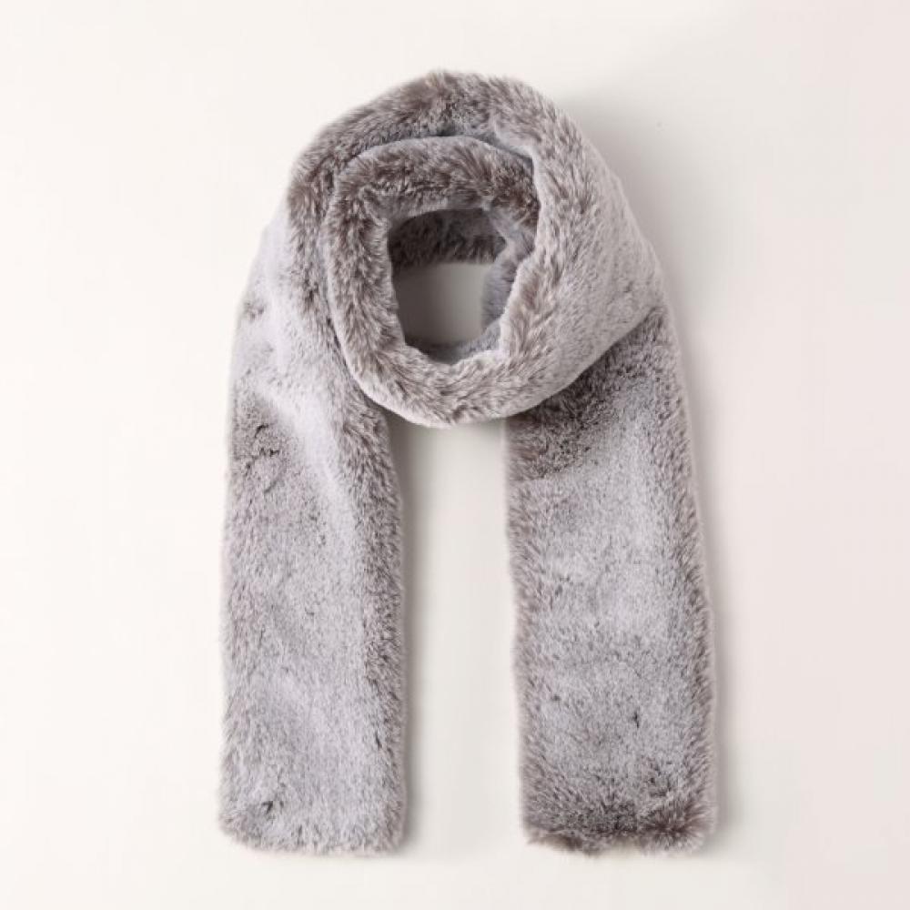 Lala Fur Long Scarf   Lalaf245 Grey
