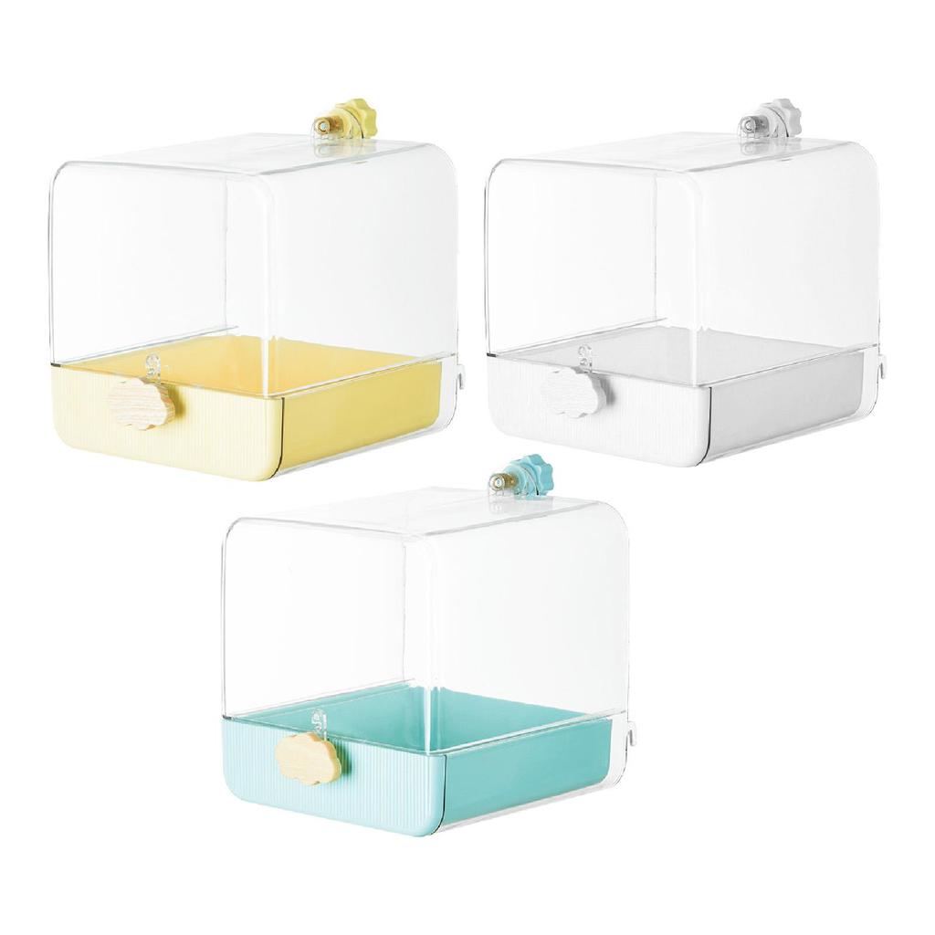 Bird Bath Box Caged Parrot Bathing Tub Cage Accessory with Bottom Drawer Parrot Bath House for Canary Lovebirds Budgie