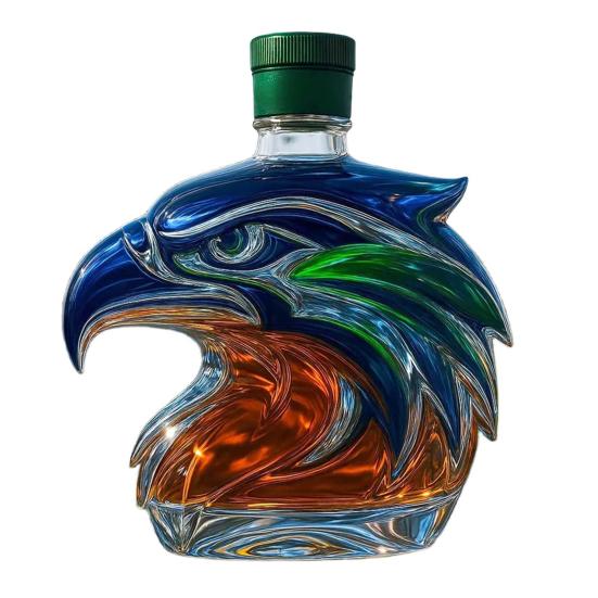 Láhev na whisky s orlí hlavou Unikátní skleněná karafa 3D Nádoba na likér pro whisky Víno Koktejly Kávu