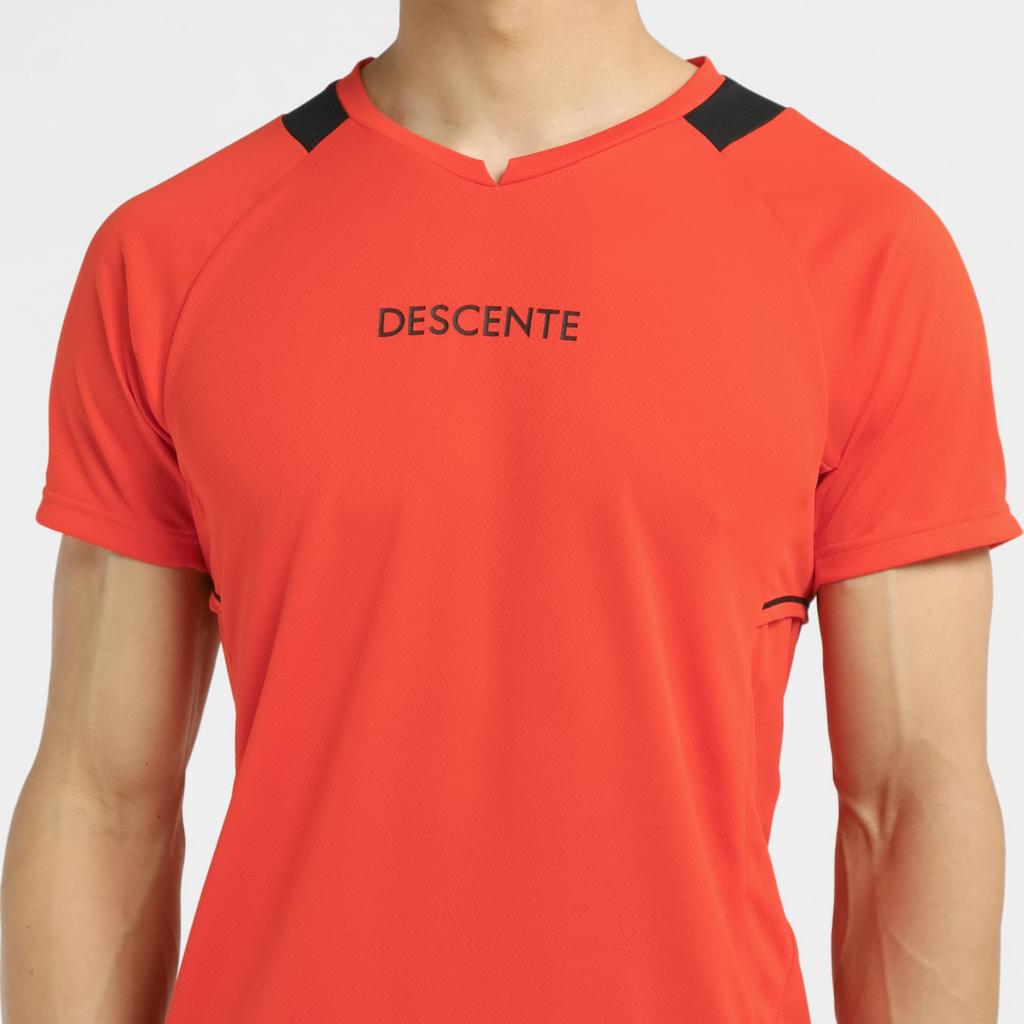 DESCENTE Short Sleeve Shirt by Yuki for and Raglan Sleeves for Easy Shoulder Suitable for Men and Club Activities OR00 (Worn Ishikawa) Volleyball,