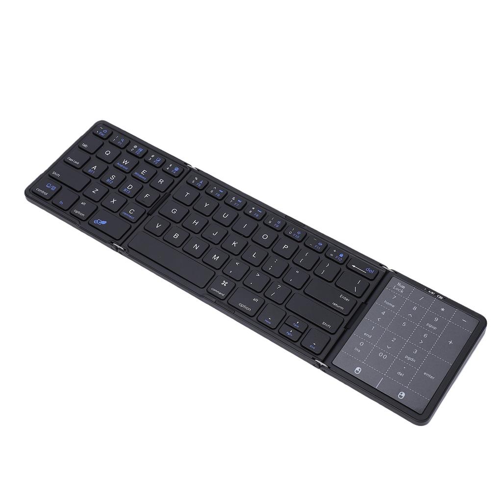 Fold Keyboard Rechargeable Full Size Keys Folding Wireless Keyboard with Touchpad Multi Device Sync for Laptop PC Tablets