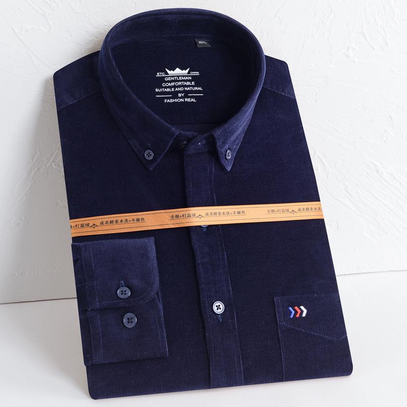 Buy Men's Casual Vintage Solid Corduroy 