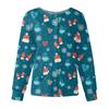 Women's Casual Fashion Long Sleeve Standing Collar Single Breasted Christmas Print Workwear Jacket Tops