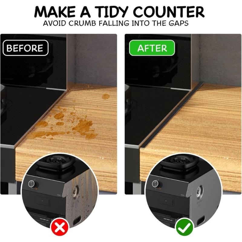 Pair  Kitchen Stove Counter Gaps Cover Steel Oven Gaps Shielding Easy Clean Ranges Side Fillers Stove Side Gaps Fillers Set