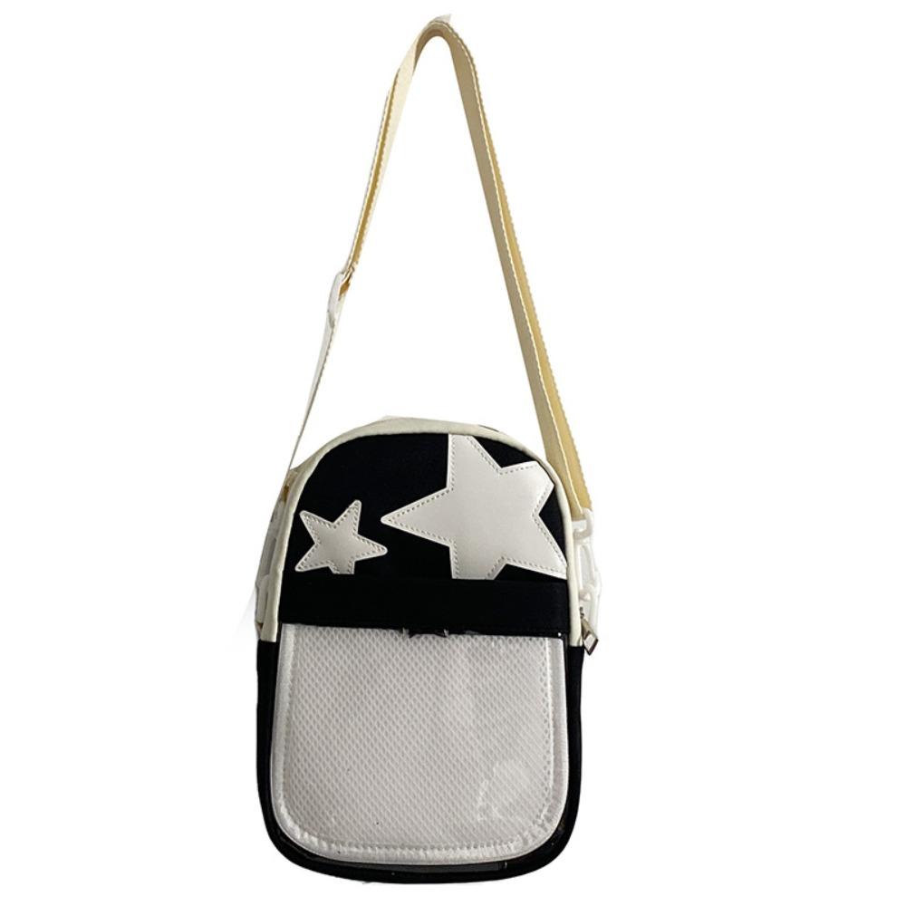 Goth Transparent Handbag Nylon Y2K Anime Display Bag Crossbody Bag Star Ita Bag  School чёрный