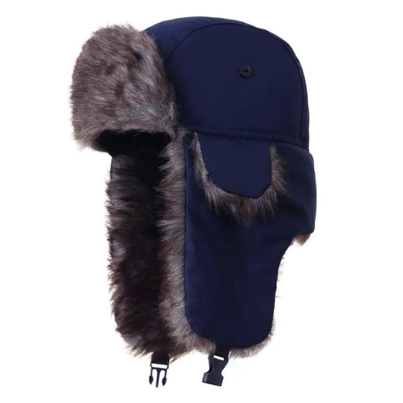 Winter fur Lei Feng hat, adjusting buckle ear protectors to keep warm, outdoor sports mountaineering hat, aircraft hat JDLF-