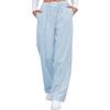 Women's Fashionable Checkered Elastic Waistband Loose Pocket Casual Pants