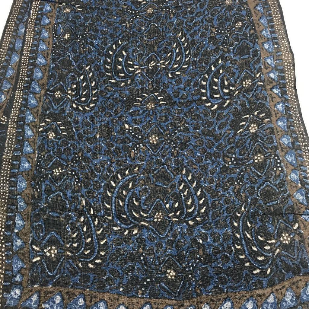 Used Stall, indigo-dyed, Sogayuzen mixed, hand-painted batik, wax-resist dyed stall