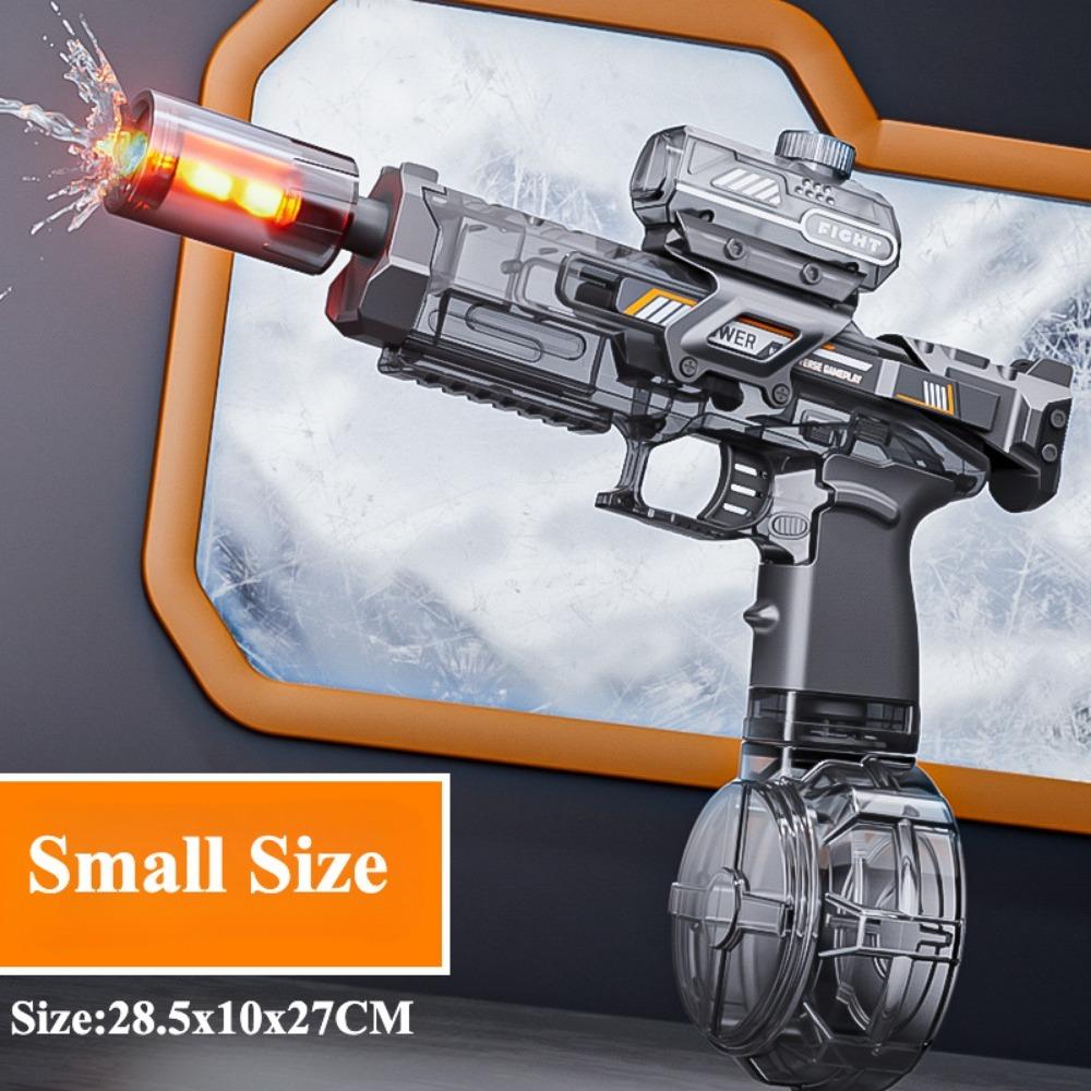Uzi Electric Water Gun With Realistic Muzzle Flame, High Pressure Squirt Gun For Summer Pool Water Fighting Toys For Adults