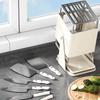 Kitchen Cutter Holder 9-Slot Storage Organizer With Drain Tray 30-Degree Rotating Cutter Organizer For Kitchen Counter