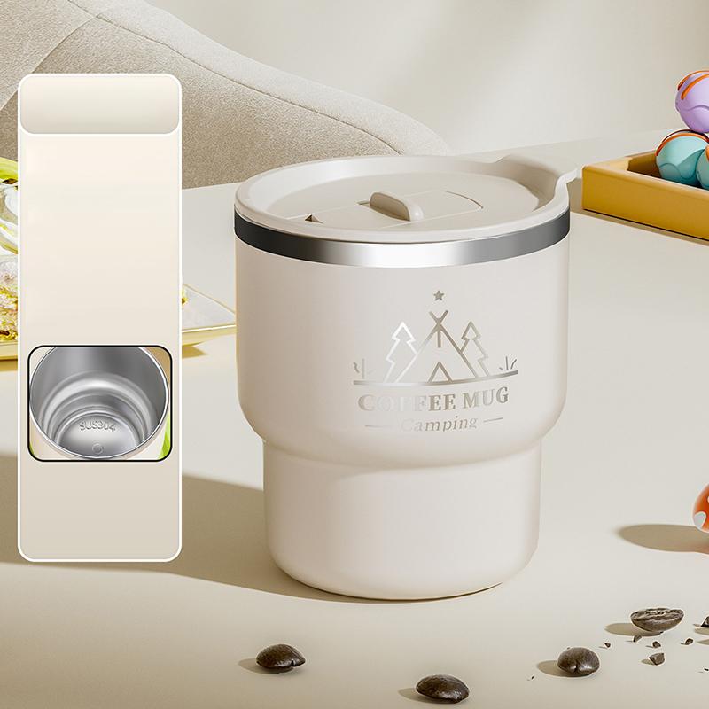 304 Stainless Steel Vacuum Insulated Tumbler Double WallThermalCup withLeakProof Lid for CoffeeMilkDrinks for OfficeAndStudents