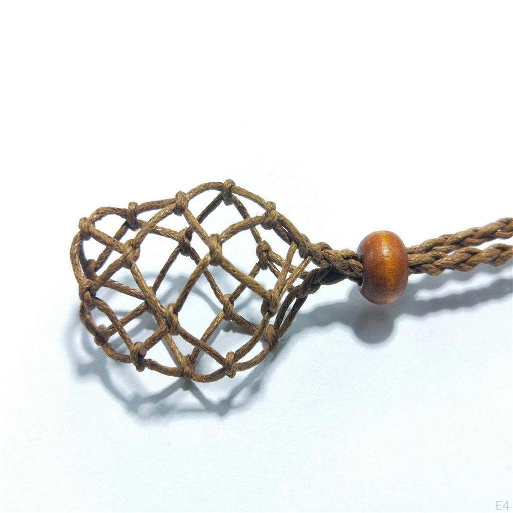 8 Handgjorda Halsbandssnören Tom Hållare Justerbar Nätpåse Hänge Bohemisk för Gåva Armband