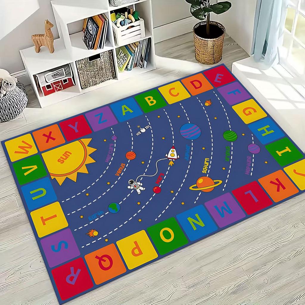 ABC Animal Alphabet Cartoon Early Educatio Children Crawling Playroom Rug for Bedroom Living Room Sofa Doormat Decor,Non-slip