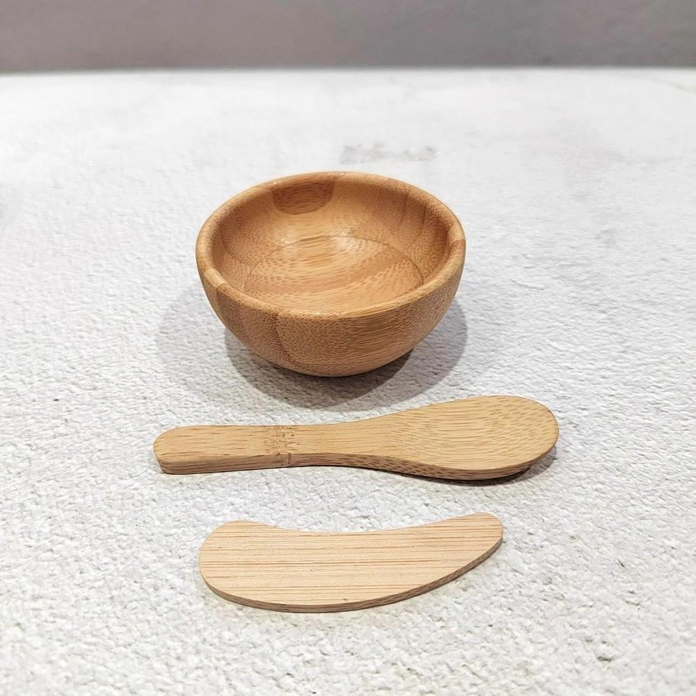 Bamboo Wood Mask Bowl Sleek Mud Mask Application Tool Bamboo Spatula Spoon Mud Mask Application