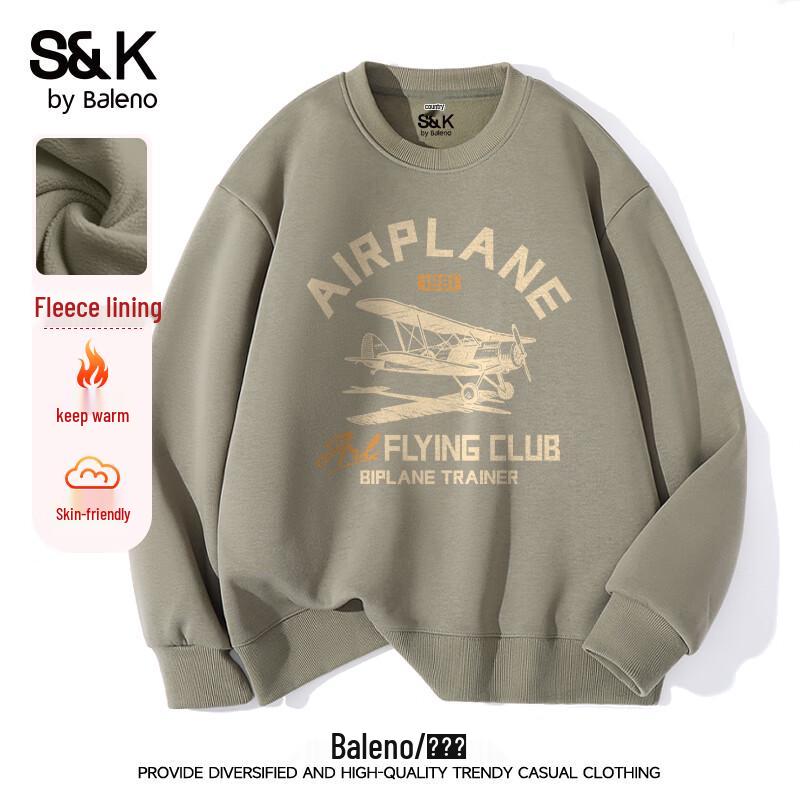 Baleno Men's S&K Series American Casual Round Neck Sweatshirt