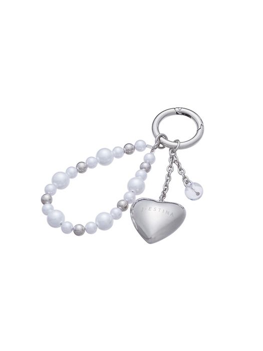 J.ESTINA J.LETTER Heart Pearl Keyring SI (JEACEA5BS975SI360)