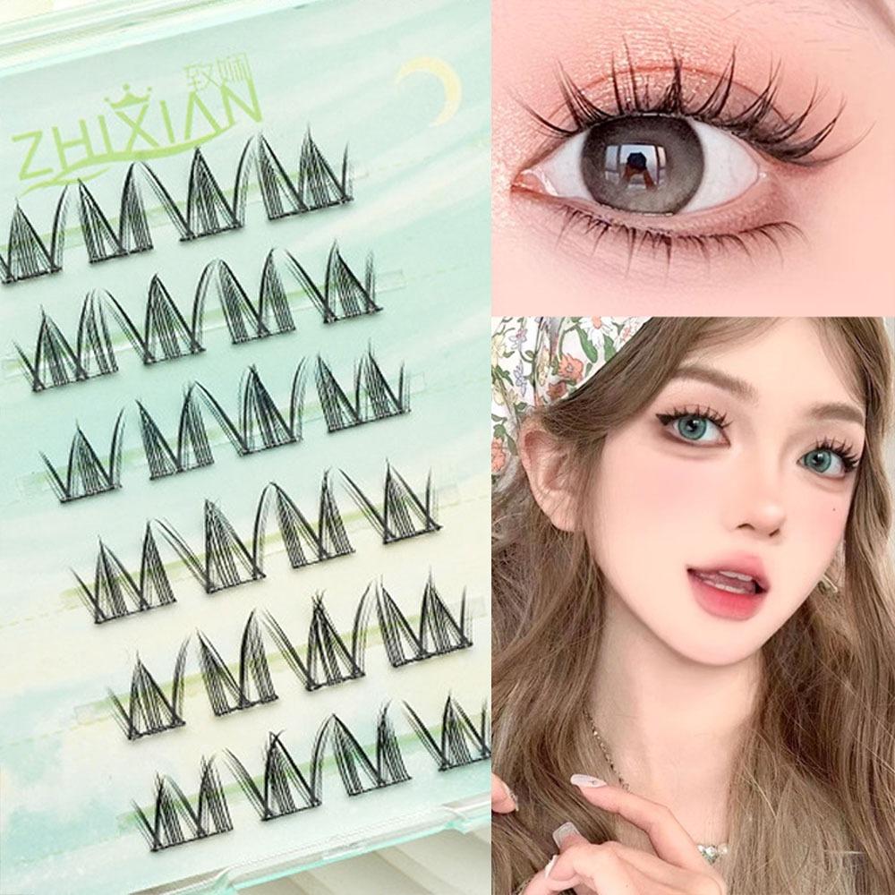 Glue Free Manga Lashes With Jelly Glue Strips 3D False Eyelashes Cat Elf Eyelashes  Party Supplies
