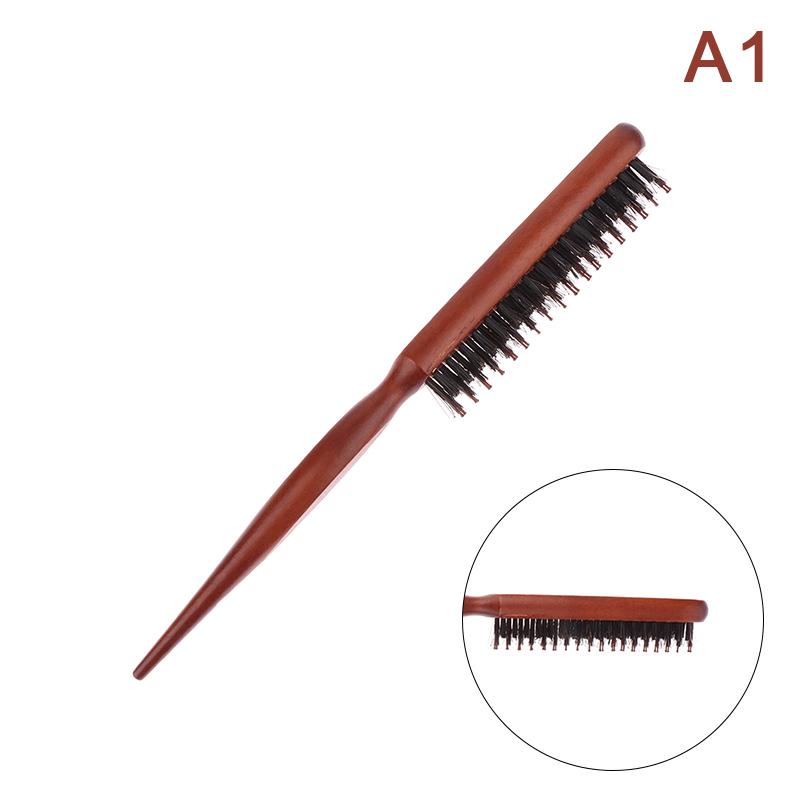 Professional Salon Teasing Back Hair Brushes Boar Bristle Wood Slim Line Comb Hairbrush Extension Hairdressing Styling Tools Diy