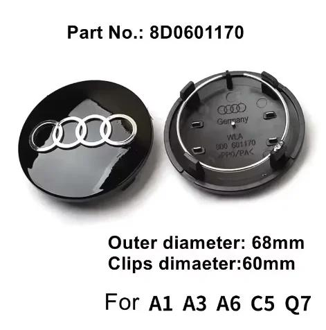 for 2pvcz A6L A7 A8 A3 A4 A5 A6 S3 S4 Q3 Q5 Q5L Q7 RS3 RS4 RS5 RS6 TT 4pcs 60/61/68/69/77MM/135MM Car Wheel Center Hup Cap Cover pvcz2