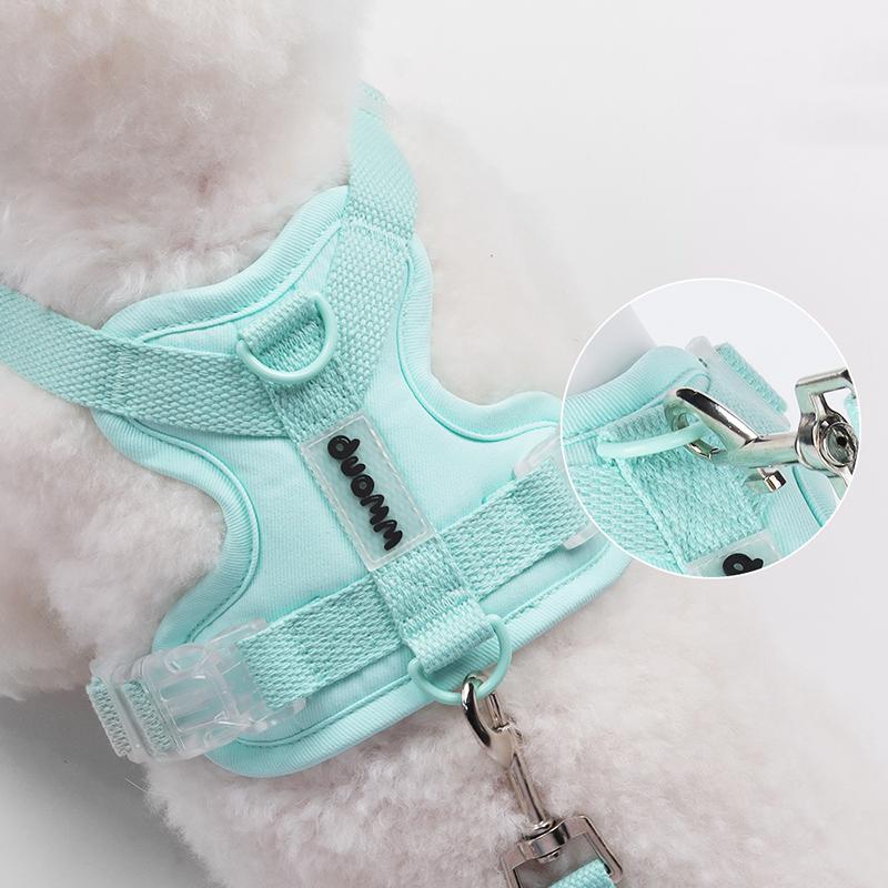 Lightweight Escape-Proof Dog Harness Leash Set Soft Breathable Adjustable Dopamine Puppy Harness Outdoor Pet Gear for Small Dogs