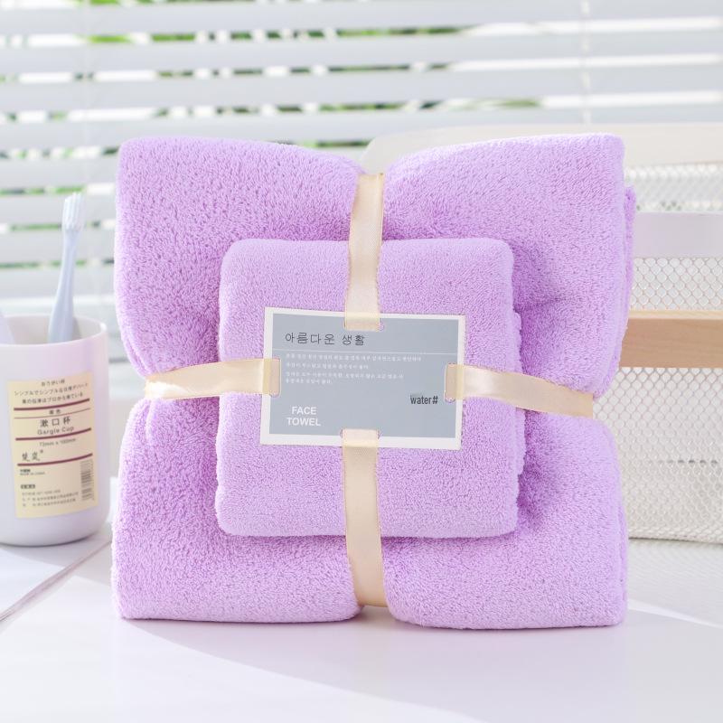 Coral Fleece Bath Towel Gift Set: Thickened Mother-Child Set, Customizable Logo