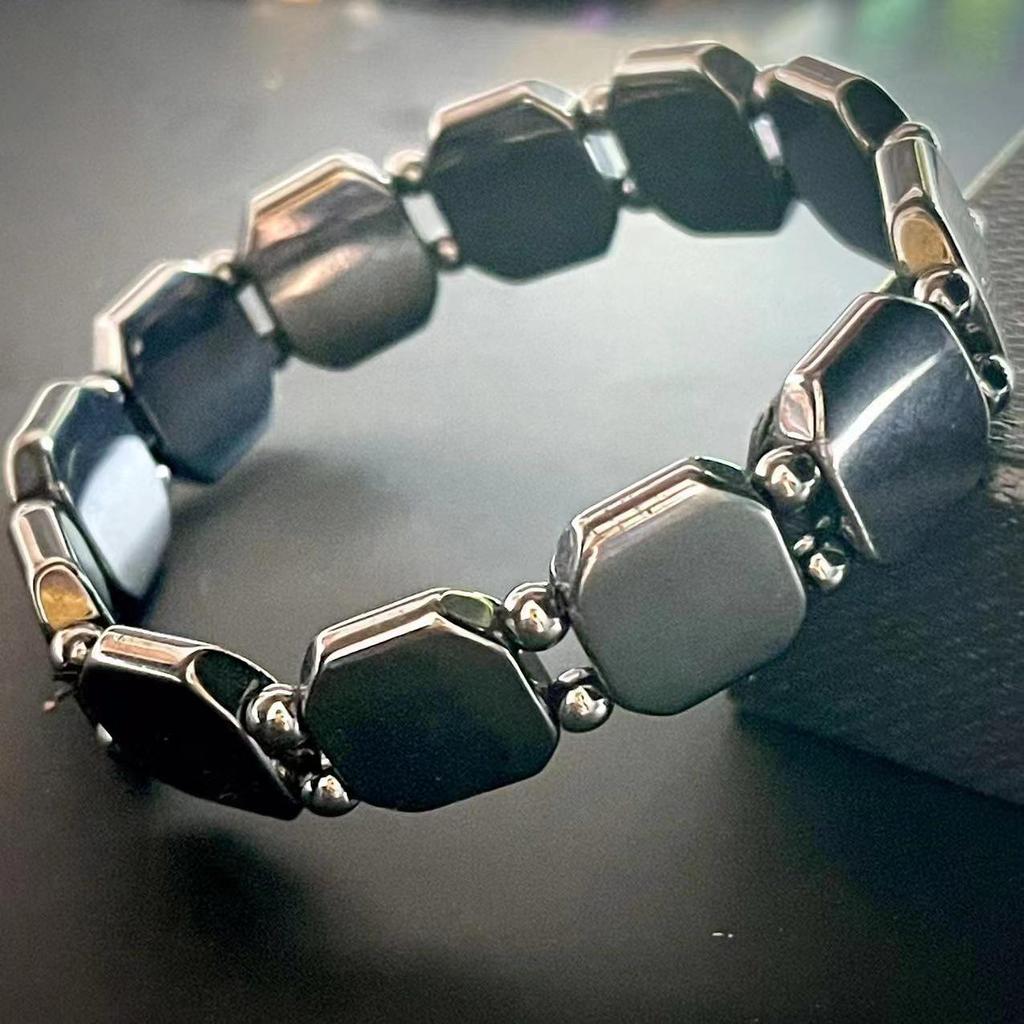 Brasilianisches Schwarzes Hämatit Magnettherapie Armband für Männergesundheit und Paargeschenke