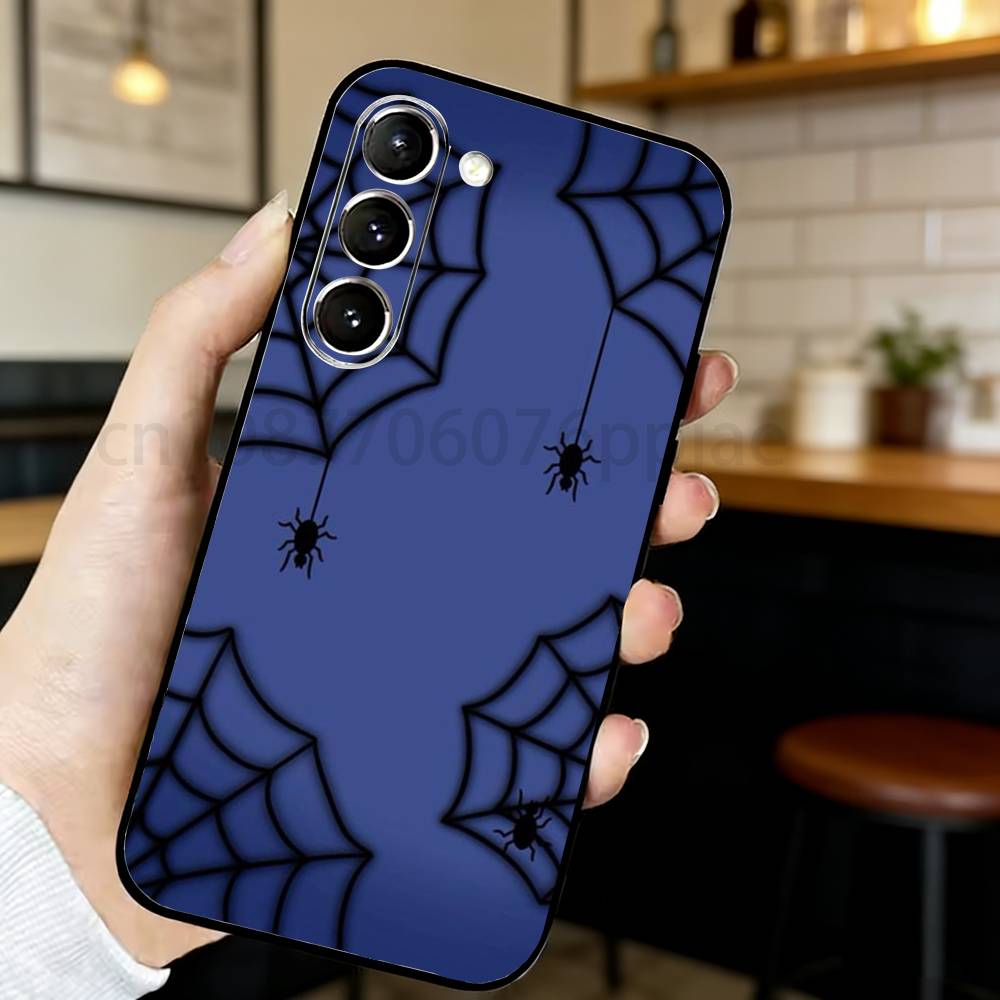

Spider Web Pattern Phone Case For Samsung S20,21,22,23,24,25,26 Ultra,Plus,Black Soft Cover Samsung S24ULTRA