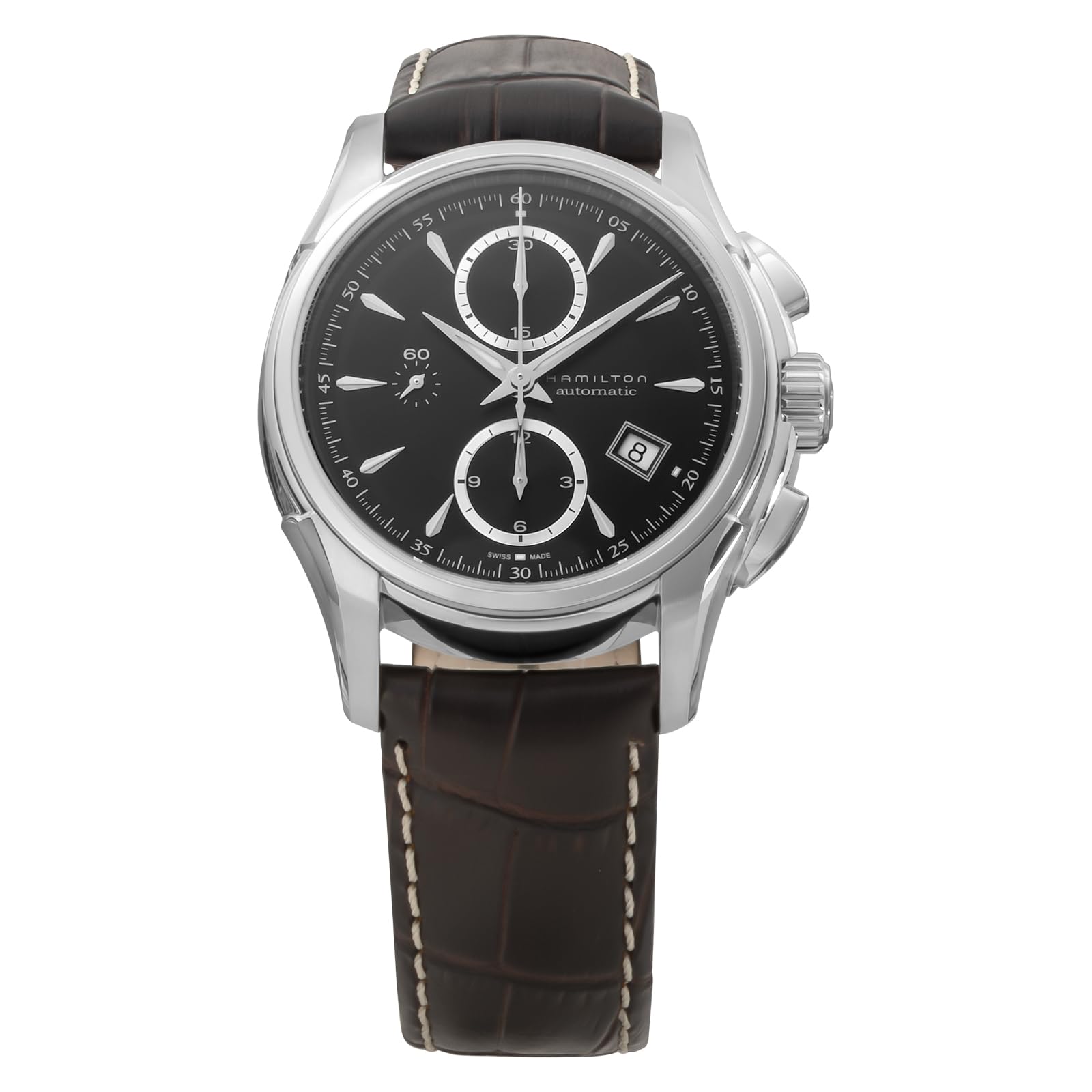

Годинник Jazzmaster Auto Chrono, чорний циферблат, нержавіюча сталь, сапфірове скло, автоматичний 42 мм, годинник швейцарського бренду H32616533 [Hamilton] для чоловіків [елемент] чорний