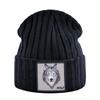 Hats For Knitted Fashion New Men Women Wolf Pattern Skullies Beanies Unisex Knitting Streetwear Hip Hop Bonnet Caps Kpop Gorras