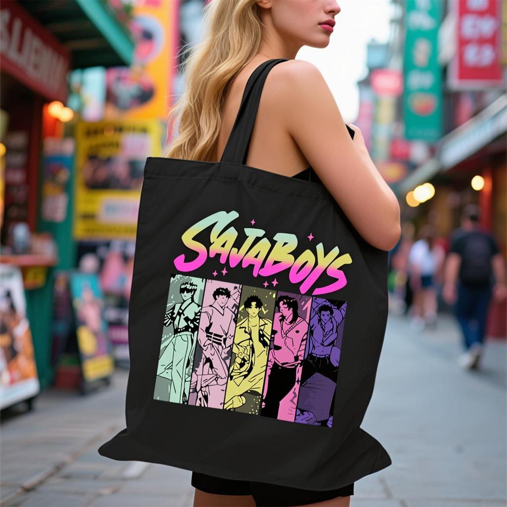 Hunters Surrounding Printed Canvas Shopping Tote Bag With Large Capacity