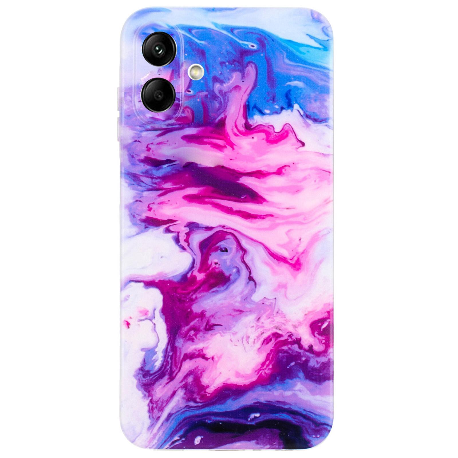 

For Samsung Galaxy A06 4G Case Flexible TPU Marble Pattern Phone Cover Rose