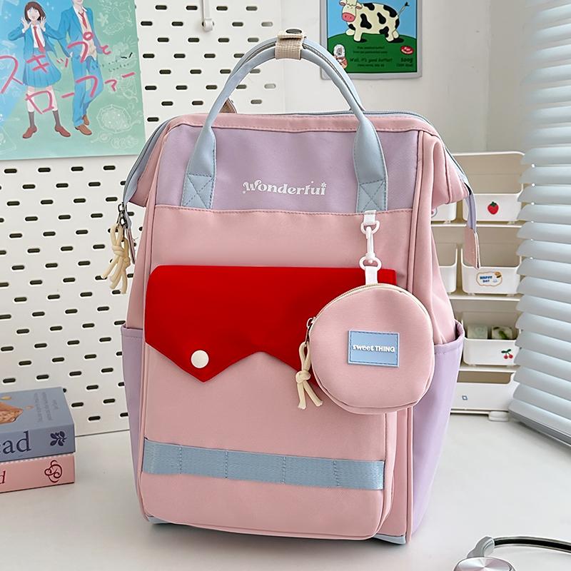 Colorblock Studenten Schultasche Kinderrucksack Leichter Rucksack