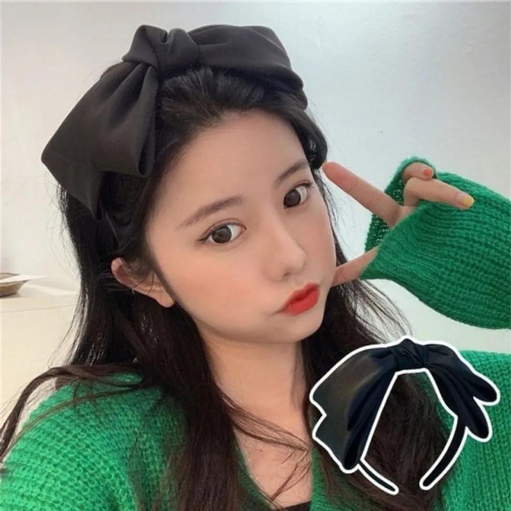 Satin ribbon headband for women big ribbon headband