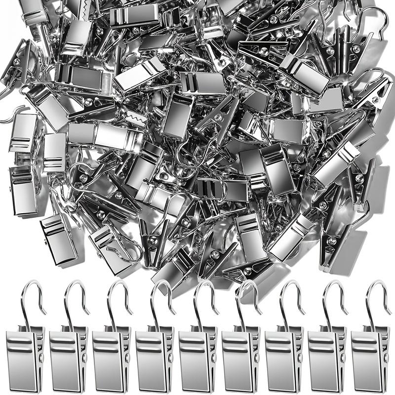 

A 50pcs Curtain Hook Set, Including S-Shaped Hooks, Curtain Rod Hooks, And Bag-Style Hooks, Suitable for Hanging Curtains, Photos, Tent Lights 50 Curtain Stainless Steel Clip Set