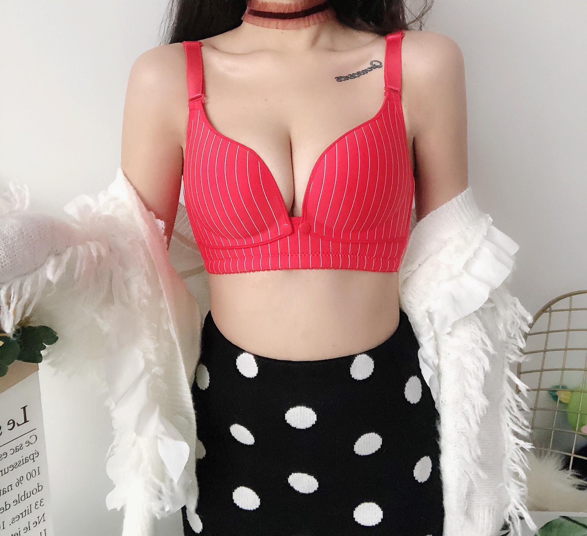 

мода Новый дизайн бюстгальтера для кормления грудью Удобный бюстгальтер для кормления грудью Без стального кольца губки 75B красный