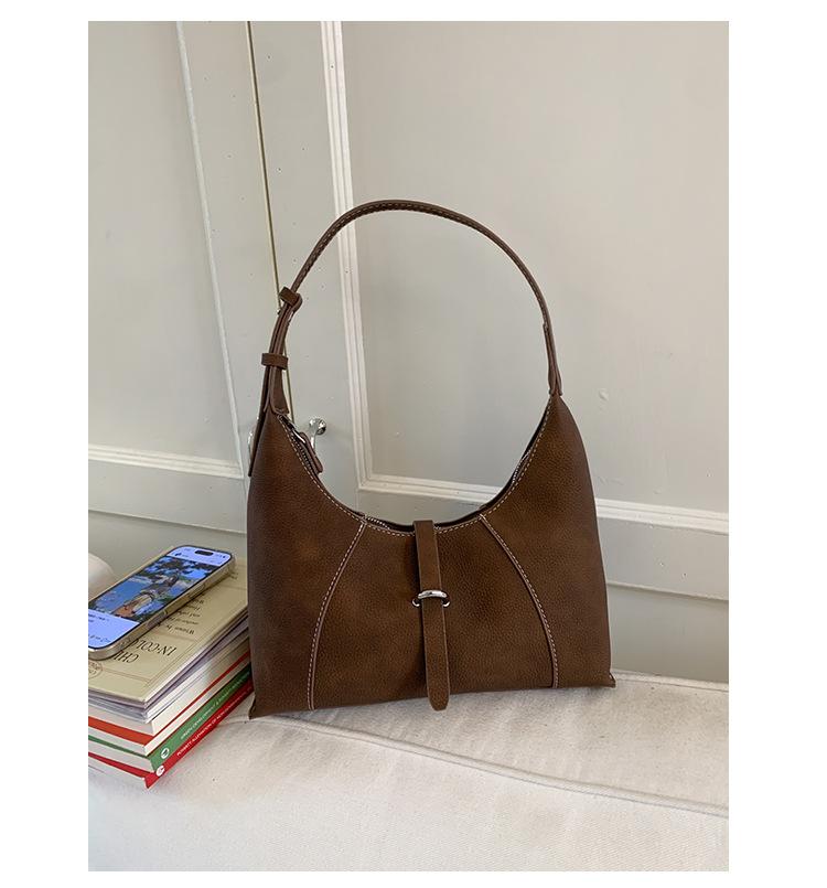 

Винтажная нишевая сумка подмышку женская 2025 новая осенняя модная замшевая портативная сумка-полумесяц на плечо, сумка-мессенджер