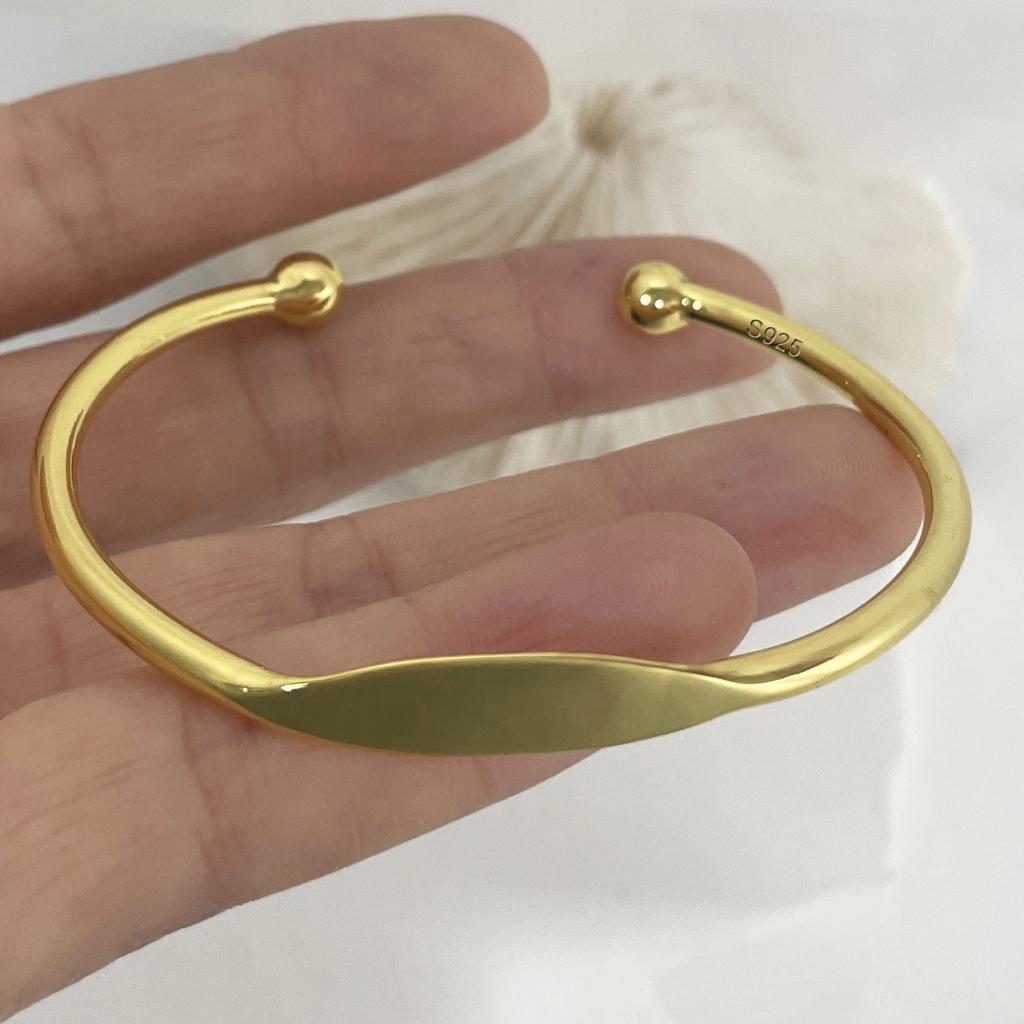 100% Massives 925 Sterling Silber Metallarmband für Damen Herren Vintage Handgefertigt Schlicht Geburtstag Geschenk S-B451