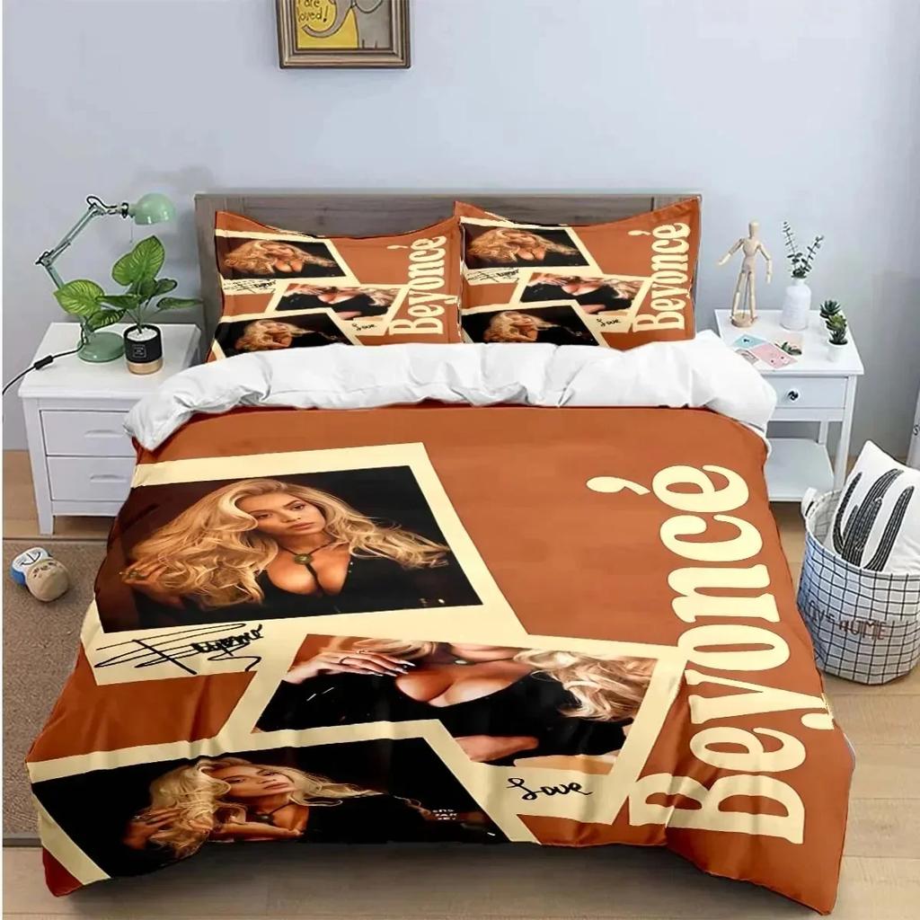 Cantora Pop Feminina B-Beyonce Jogo de Cama Meninos Meninas Solteiro Queen King Size Capa de Edredom Fronha Cama Meninos Adulto Têxtil para Casa