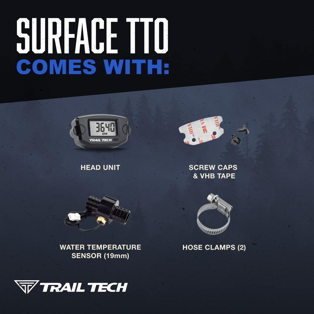 Trail Tech 742-EH1 Black TTO Temperature Digital Gauge 19mm Radiator