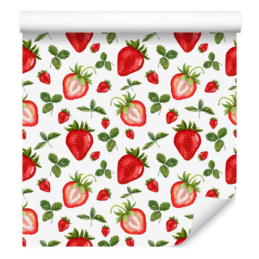Strawberries White and Lime Wallpaper for Living Room and Bedroom 50x1000